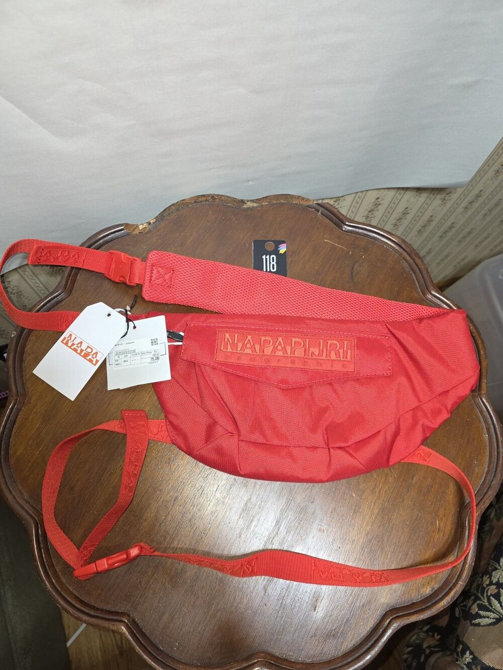 Napapijri Geographic Red Belt Bag Waist Pack Crossbody Sling Bag NWT